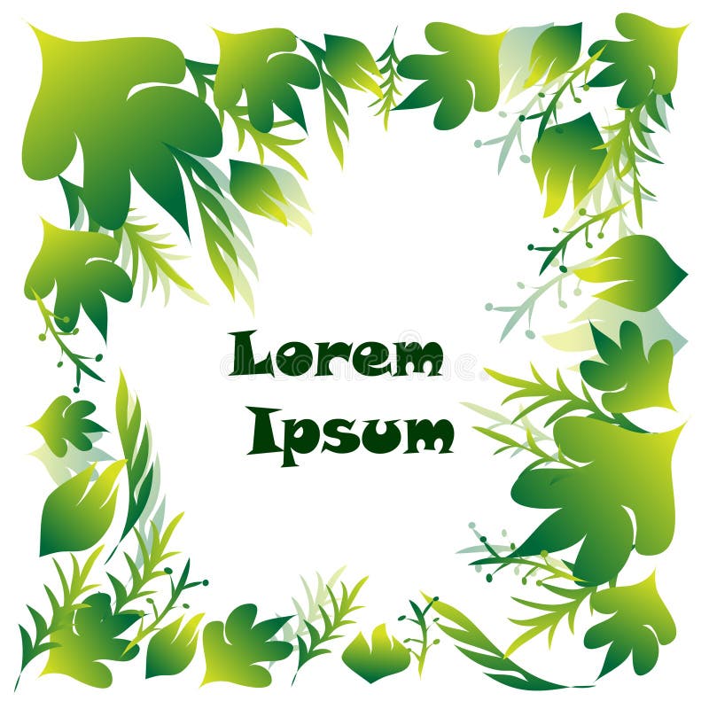 Download Add Write Text Green Leaves Border Frame Stock Vector ...
