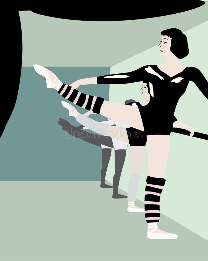 Addestramento dei danzatori di balletto illustrazione vettoriale Addestramento dei danzatori di balletto illustrazione vettoriale