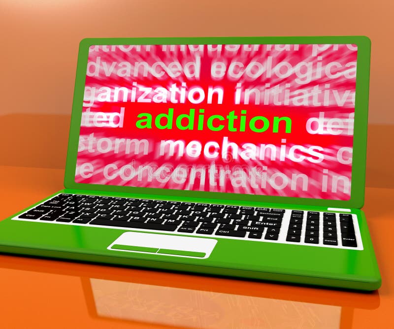 Addiction Laptop Means Obsession Craving And Attachment Online