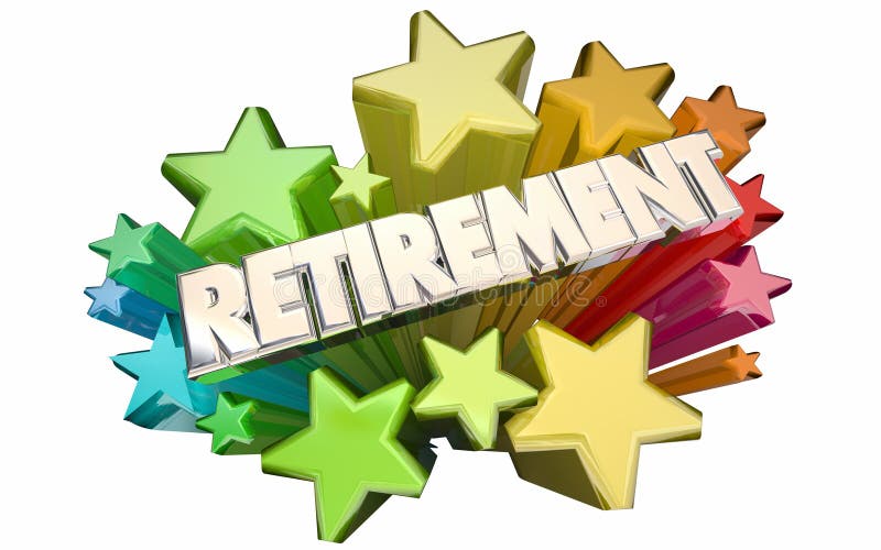 Addio di pensionamento che va via stella di conclusione di occupazione