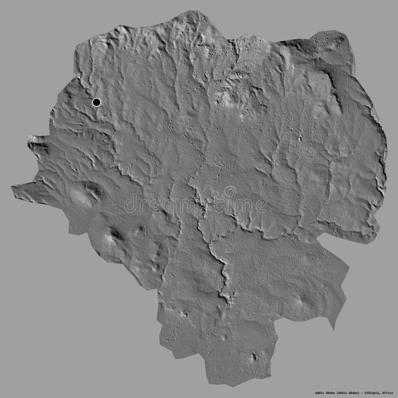 Addis Abeba, city of Ethiopia, on solid. Bilevel vector illustration