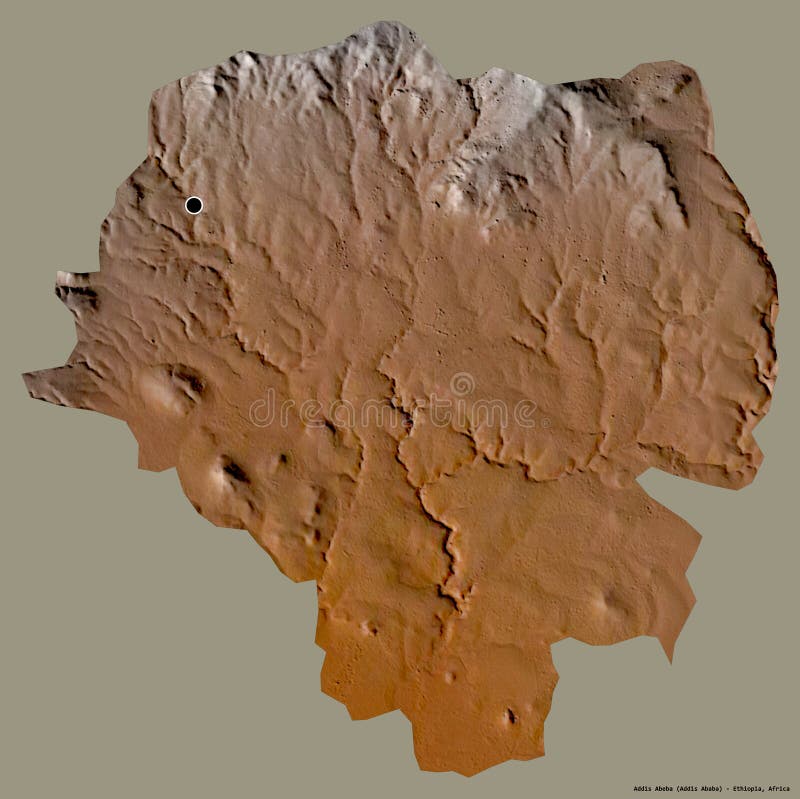 Addis Abeba, city of Ethiopia, on solid. Relief royalty free illustration