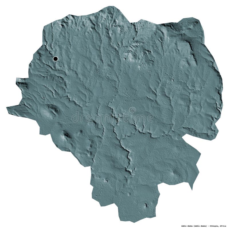 Addis Abeba, city of Ethiopia, on white. Administrative royalty free illustration