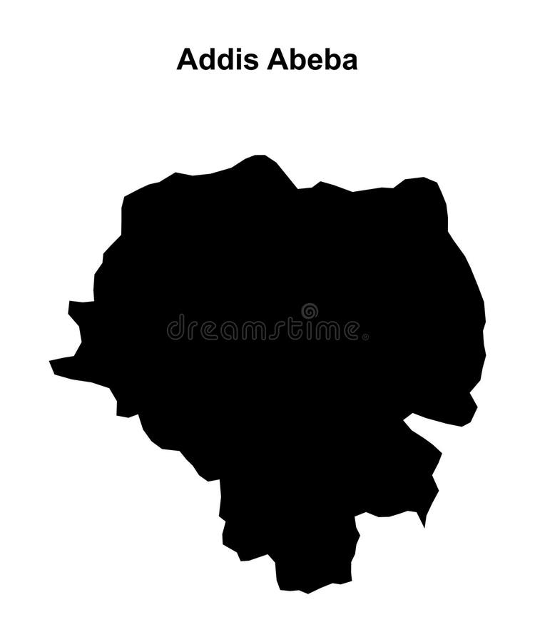 Addis Abeba outline map royalty free illustration