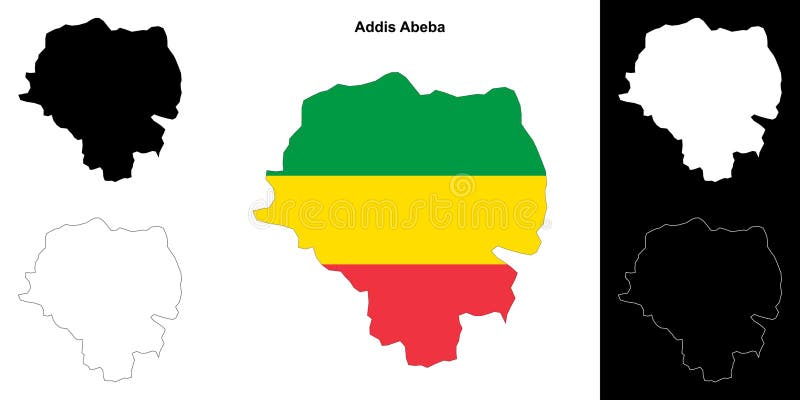 Addis Abeba outline map royalty free illustration