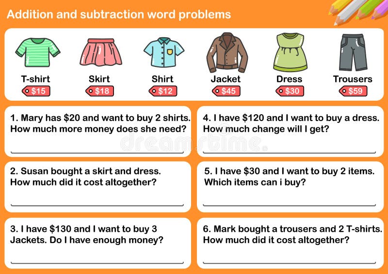 Addition and Subtraction word problems