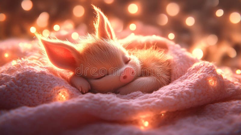 Adekvat sömnfläck i rosa Blanket med ljusreflekterande ljus vektor illustrationer