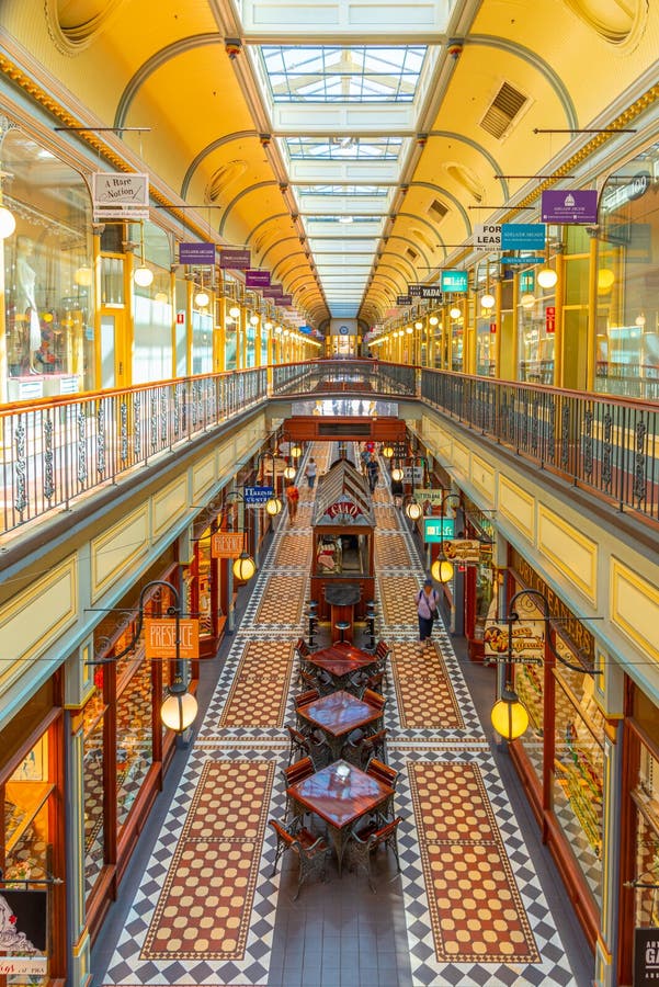 ADELAIDE, AUSTRALIA, JANUARY 7, 2020 Interior of Adelaide Arcade