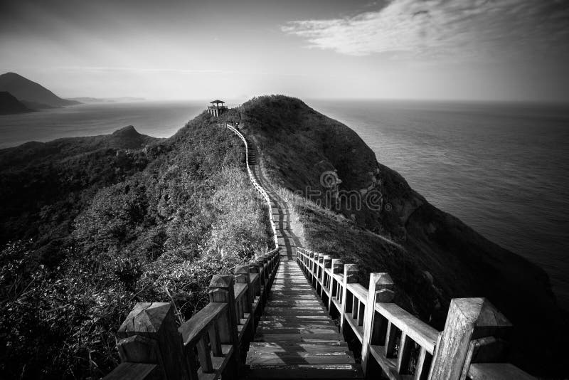 Adembenemend landschap van lange vlucht van treden in Taiwan stock foto's Adembenemend landschap van lange vlucht van treden in Taiwan stock foto's