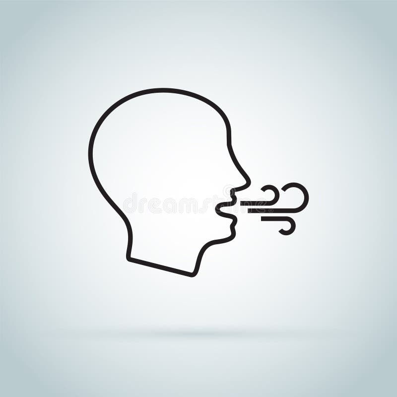 Ademend pictogram Het hebben van ademmoeilijkheden Gezondheidszorg: het controleren van adem of het lijden van ademhalings aan pr vector illustratie Ademend pictogram Het hebben van ademmoeilijkheden Gezondheidszorg: het controleren van adem of het lijden van ademhalings aan pr vector illustratie