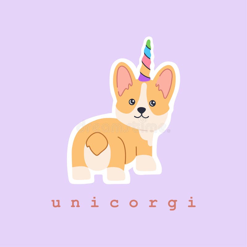 cão kawaii colorido em belo estilo em fundo branco. ilustração