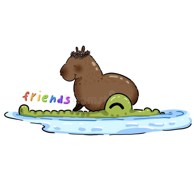 Capybara Engraçada E Fofa Feliz Na Ilustração Vetorial De Roedores