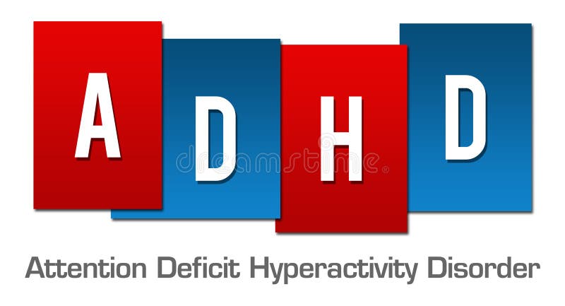 ADHD - Attention Deficit Hyperactivity Disorder Red Blue Stripes vector illustration