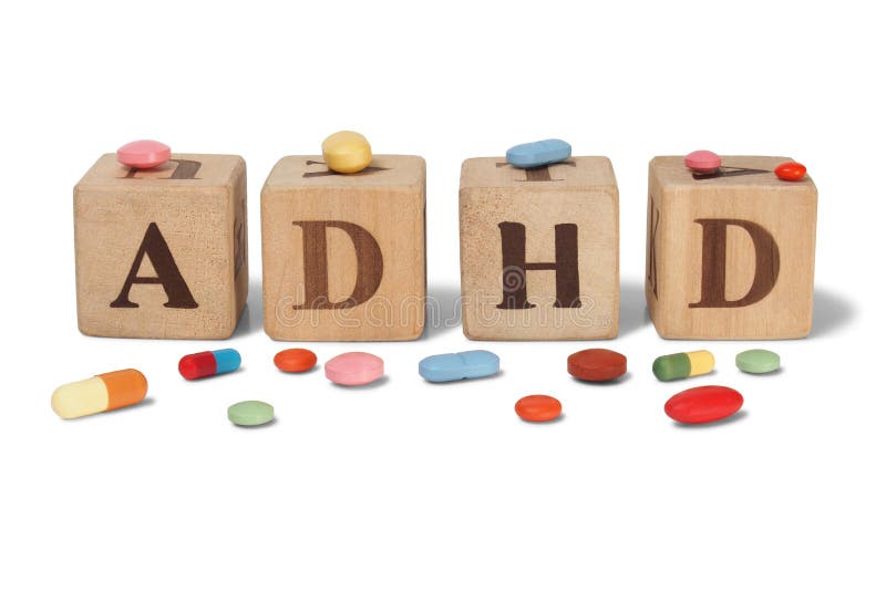 ADHD auf Holzklötzen lizenzfreie stockfotos ADHD auf Holzklötzen lizenzfreie stockfotos