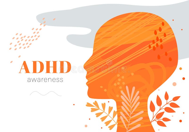 ADHD concept. Attention Deficit Hyperactivity Disorder vector illustration