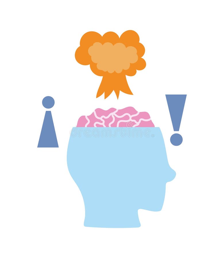 Adhd illustration with person profile vector illustration