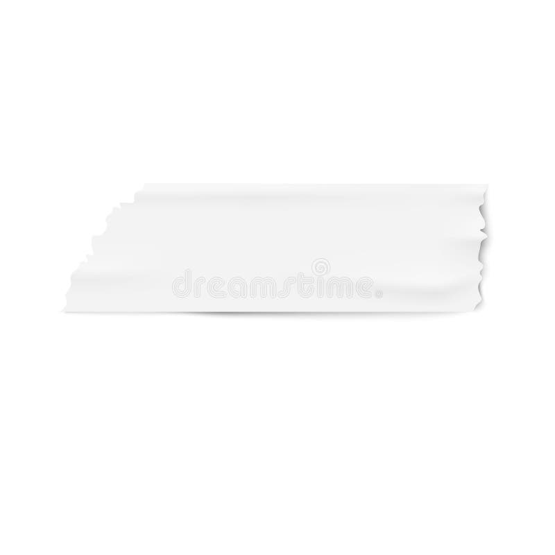 Adhesive or masking white tape piece 3d realistic Vector Image