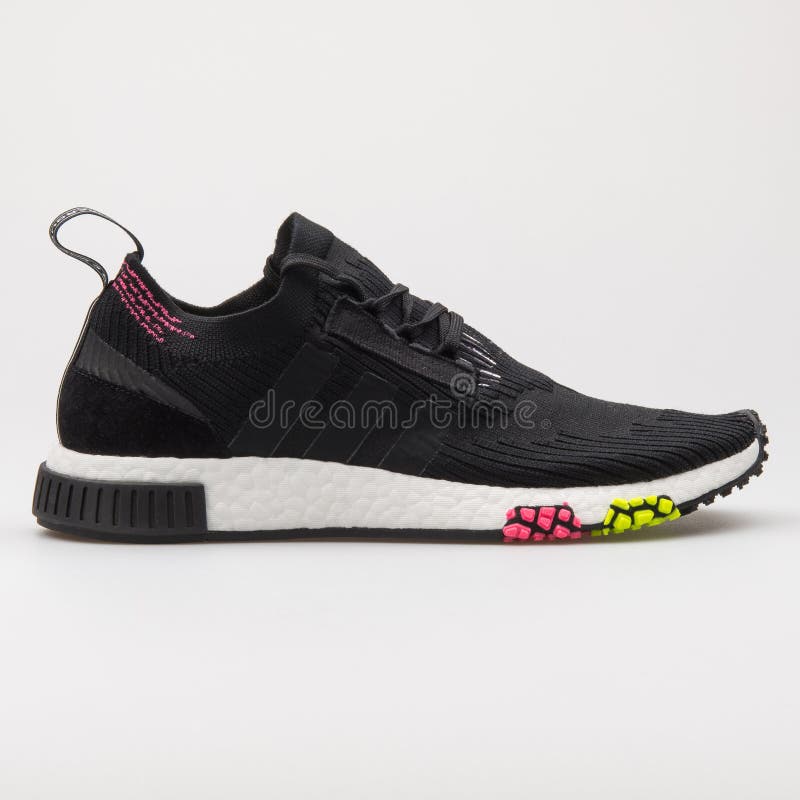 Monetario lamentar Fiesta Adidas NMD Racer PK Primeknit Core Black, Pink and Yellow Sneaker Editorial  Photography - Image of equipment, racer: 179326007