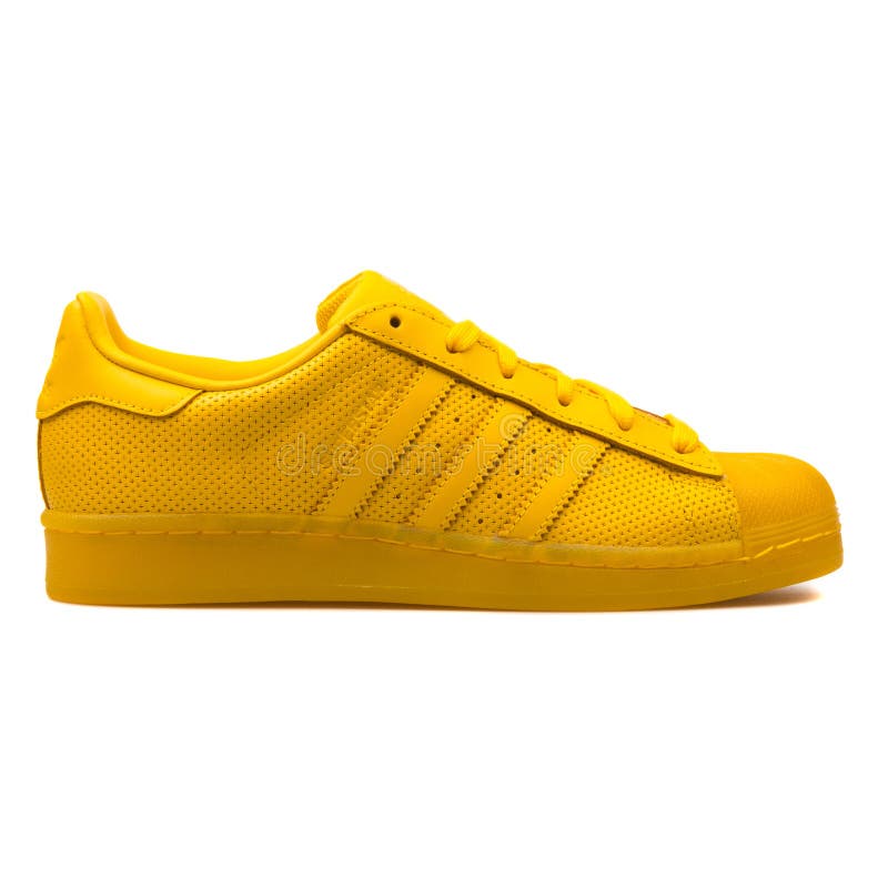 Adidas Superstar Yellow Sneaker Editorial Photography of footwear, sole: 147747432
