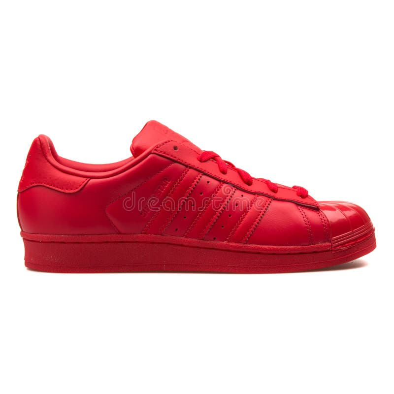 Adidas Superstar Glossy Toe Red Sneaker Editorial Stock Image - Image of  sportive, sports: 147521254