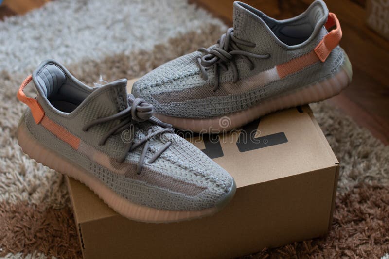 Adidas Yeezy zwiększenia 350 V2 trfrm prawdziwa formularzowa pozycja na 350 kartonie Uwalniający na Marzec 16, 2019 fotografia stock Adidas Yeezy zwiększenia 350 V2 trfrm prawdziwa formularzowa pozycja na 350 kartonie Uwalniający na Marzec 16, 2019 fotografia stock