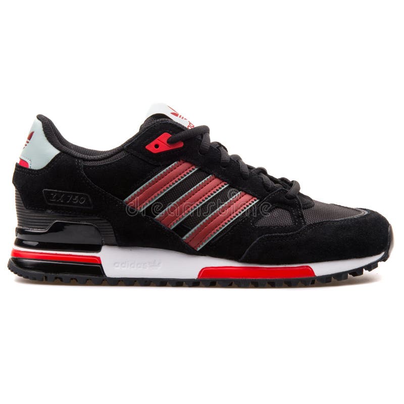 Adidas ZX 750 Black and Red Sneaker Editorial Stock Image - Image of ...