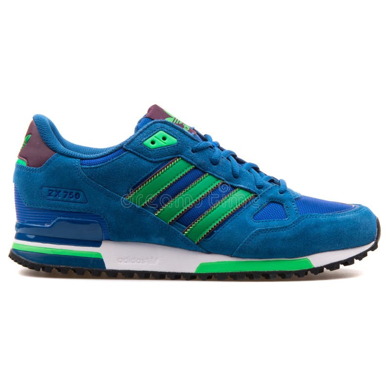 Adidas ZX 750 Blue and Green Sneaker Editorial Stock Photo Adidas ZX 750 Blue and Green Sneaker Editorial Stock Photo