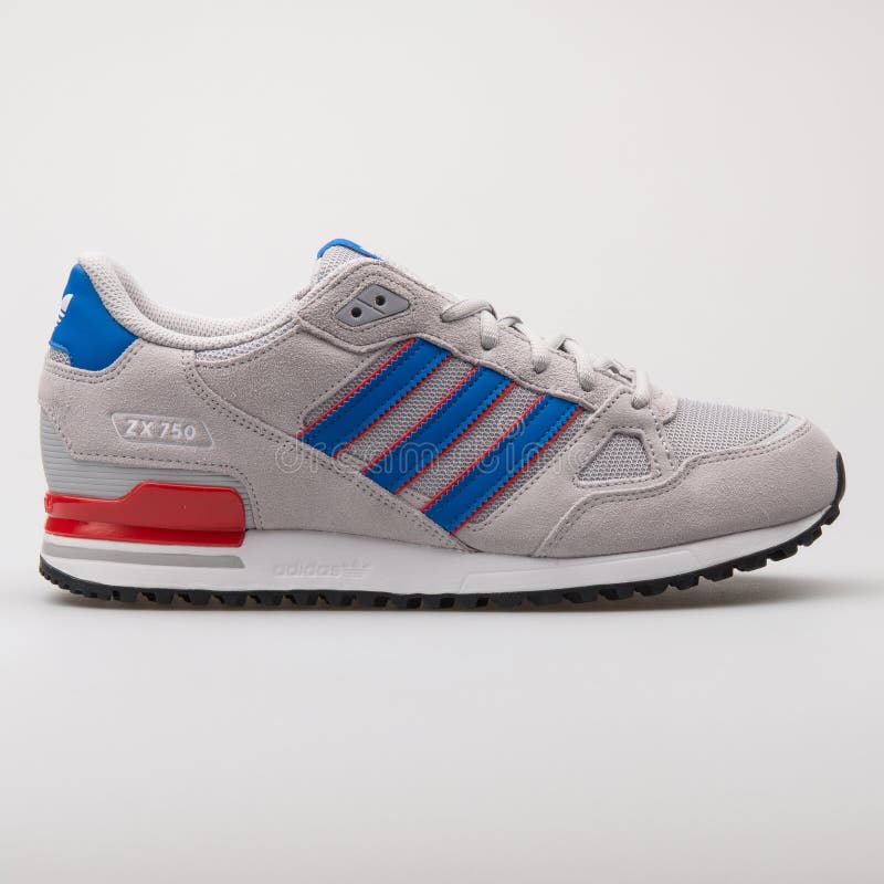 Adidas ZX 750 Grey, Blue and Red Sneaker Editorial Image Image of laces, activity: 178039525