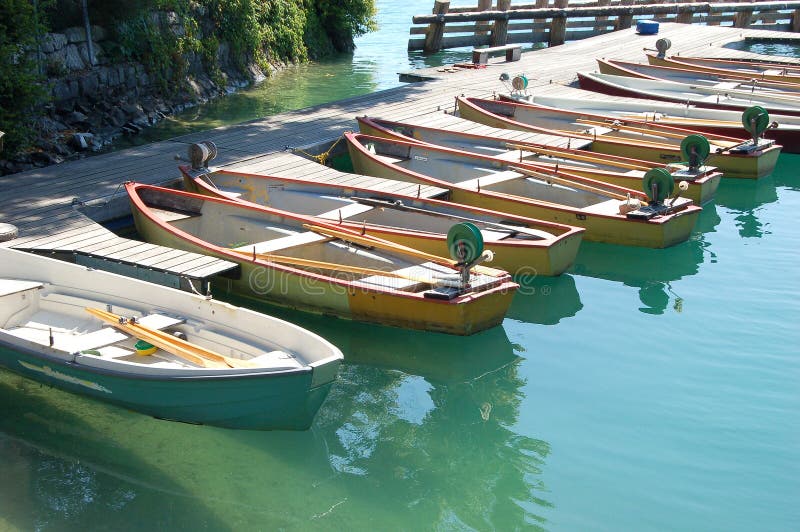 Adjacent row boats