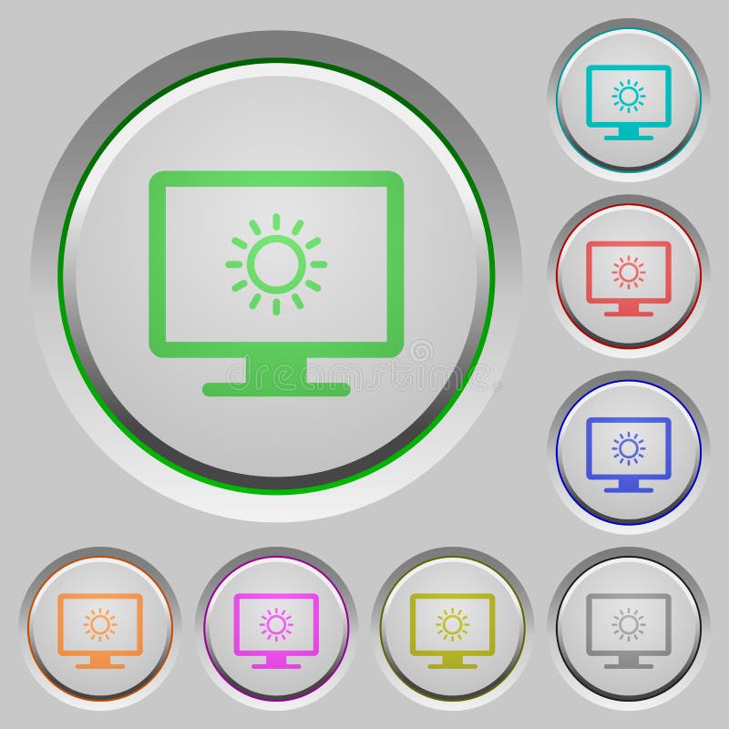 Adjust screen brightness push buttons royalty free illustration
