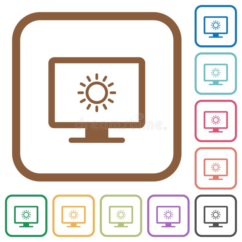 Adjust screen brightness simple icons royalty free illustration