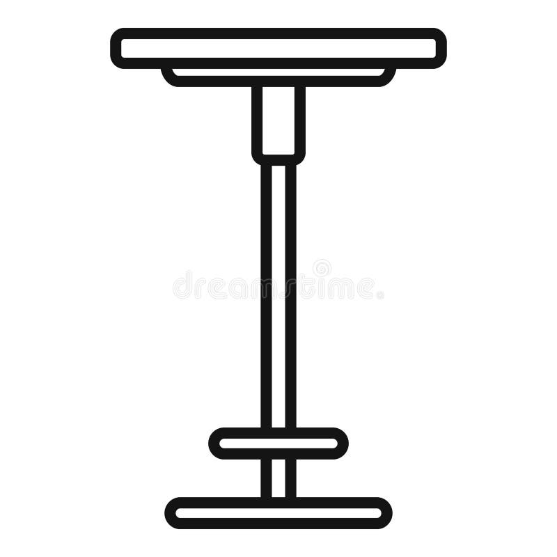 Adjustable height bar table standing desk line icon stock illustration