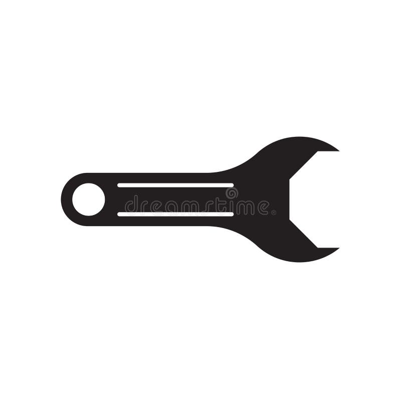 Adjustable Wrench Icon Isolated On White Background Stock Vector