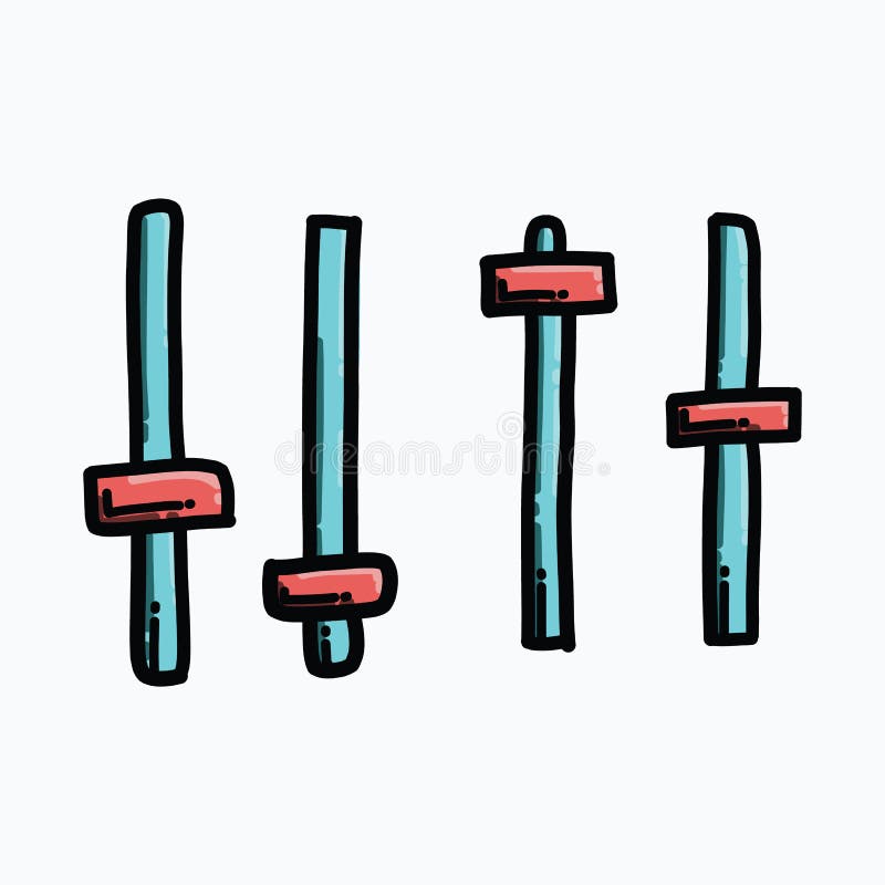 Adjustment Color Vector Icon. Drawing Sketch Illustration Hand Drawn