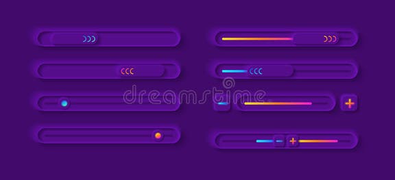 Adjustment Panel UI Elements Kit Stock Vector - Illustration of button ...