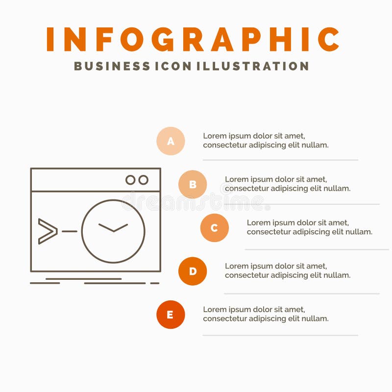 Admin, εντολή, ρίζα, λογισμικό, τελικό πρότυπο Infographics για τον ιστοχώρο και παρουσίαση Γκρίζο εικονίδιο γραμμών με το πορτοκ απεικόνιση αποθεμάτων