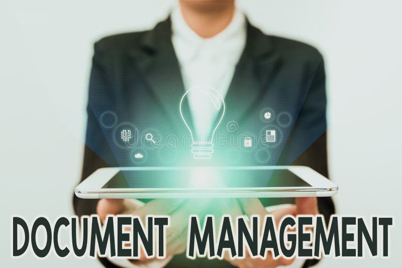 Administración de documentos de título conceptual. enfoque empresarial gestión informatizada de documentos electrónicos imagenes de archivo