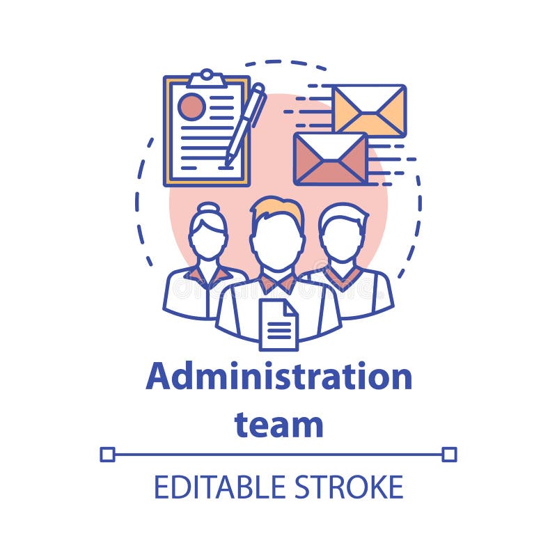 Administration Team Concept Icon. Organization Department Idea Thin Line  Illustration. Office Managers Team Stock Vector - Illustration of outline,  element: 180295841