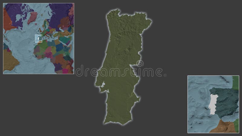 Localização Do País Portugal Dentro Do Mapa 3d Da Europa Ilustração Stock -  Ilustração de isométrico, bairro: 202524003