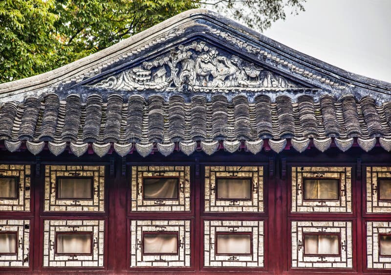 Administratör för den antika kinesiska trädgårdsodlingen suzhou china arkivbild