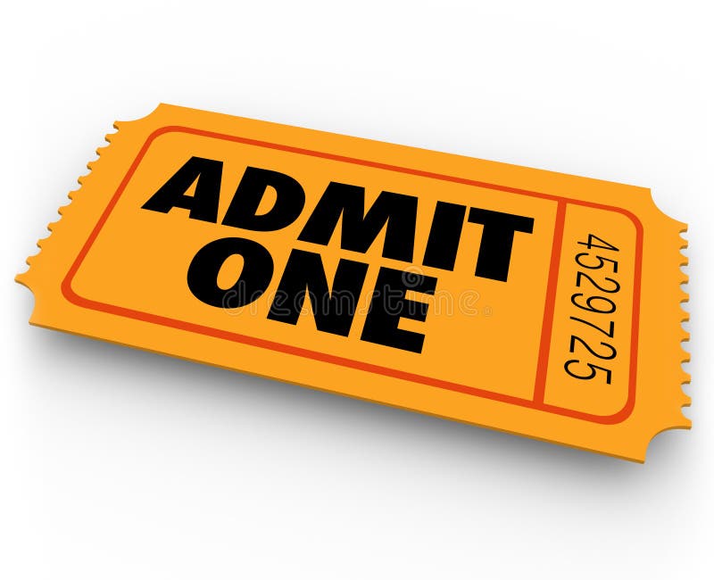 Admita que uno redacta la CA de la entrada de la admisión del concierto del teatro del cine del boleto