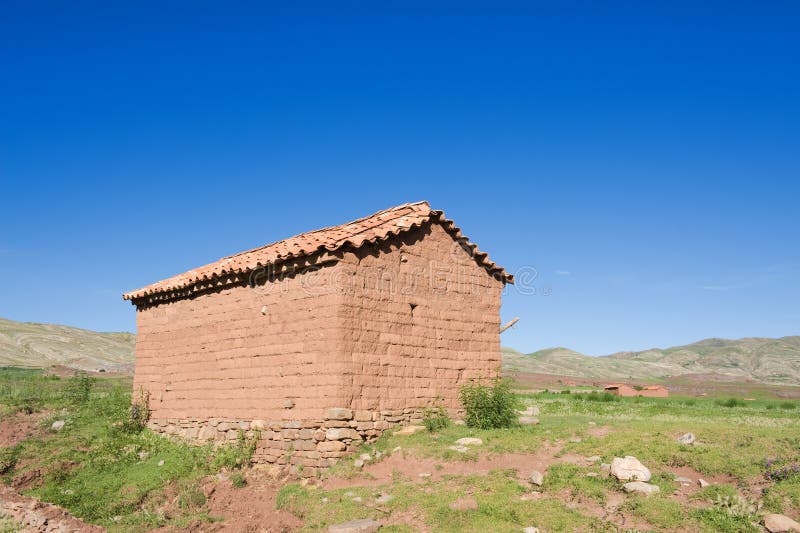 Adobe house, Bolivia. stock photo. Image of plateau, building 13289782