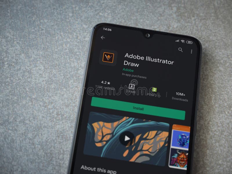 Adobe Illustrator Draw App Play Store Page On The Display ...