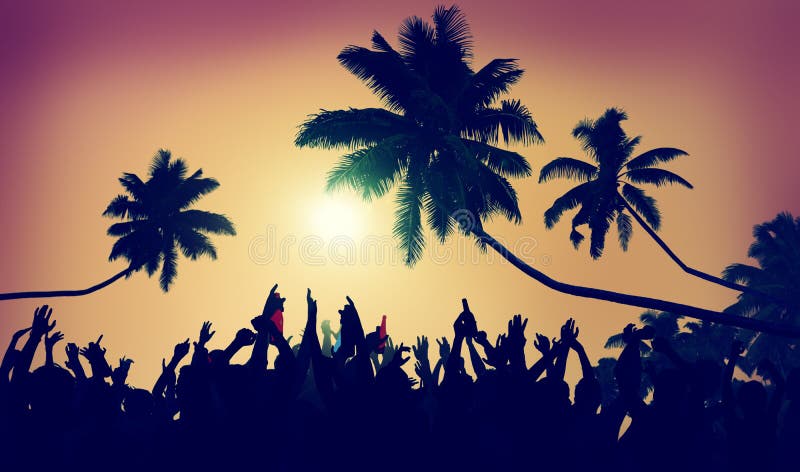 Adolescence Summer Beach Party Outdoors Community Concept