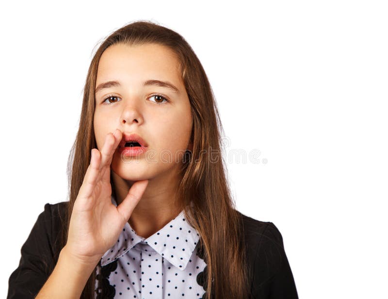 Fille Ado Surprise Couvrant La Bouche De Mains Photo stock - Image du soin,  beauté: 169272228