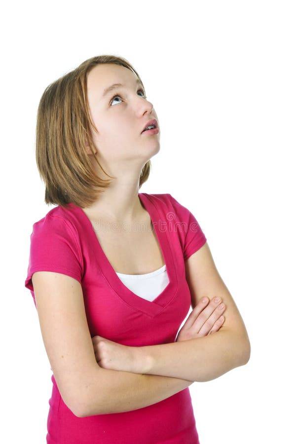 Adolescente che guarda su immagini stock libere da diritti Adolescente che guarda su immagini stock libere da diritti