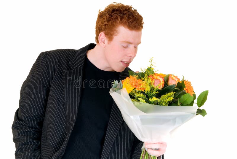 Adolescente com o ramalhete das flores foto de stock royalty free Adolescente com o ramalhete das flores foto de stock royalty free