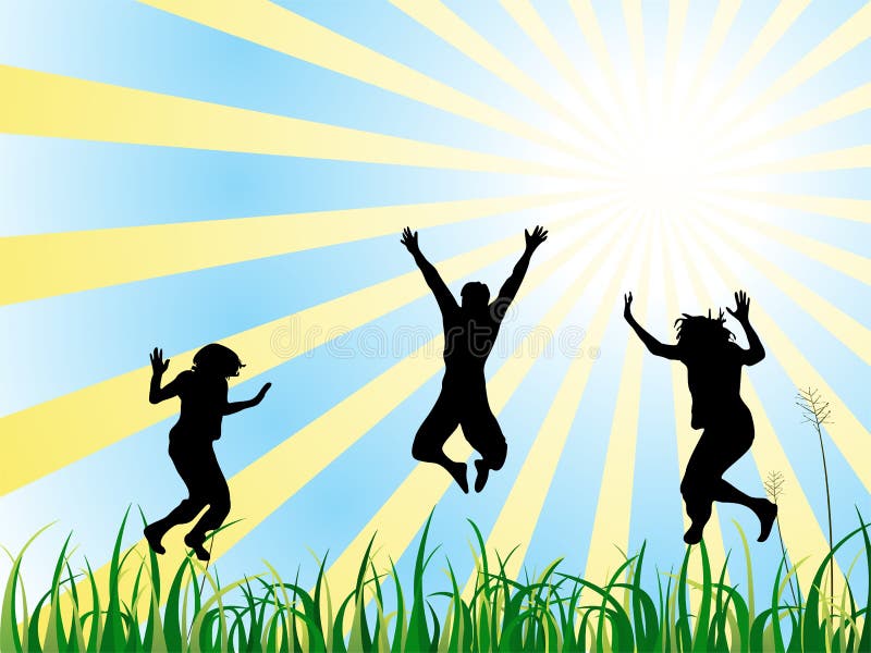 Adolescente a saltar ilustração do vetor