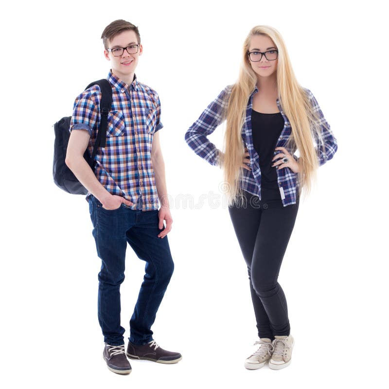 Adolescente e menina nos monóculos isolados no branco imagem de stock royalty free Adolescente e menina nos monóculos isolados no branco imagem de stock royalty free