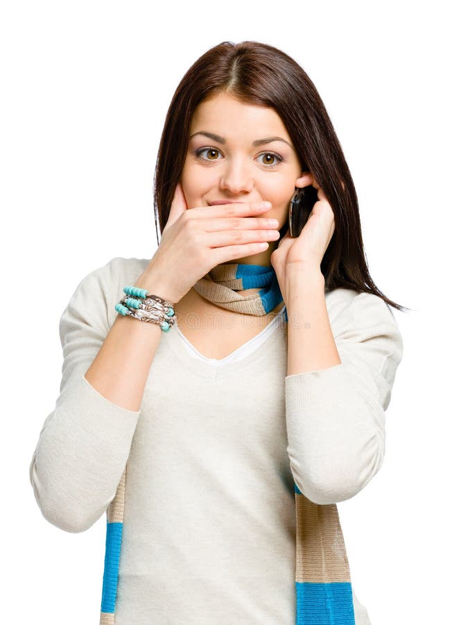 Adolescente que fala no telefone imagens de stock royalty free Adolescente que fala no telefone imagens de stock royalty free
